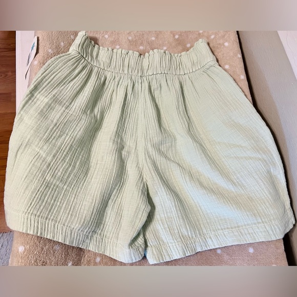New w/ Tags Women's Wonderly High Waist Cotton Gauze Shorts Sz S Hazy Sage Color - Picture 5 of 9